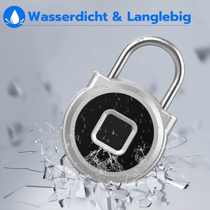 Eseesmart Vorhängeschloss Fingerabdruck, Smart Schloss Fingerabdruck Telefon-App Entsperren, IP65 Wa