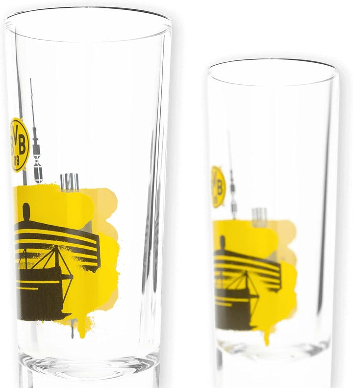 Dortmund Borussia Schnapsglas - Skyline - 2er-Set Glas BVB 09