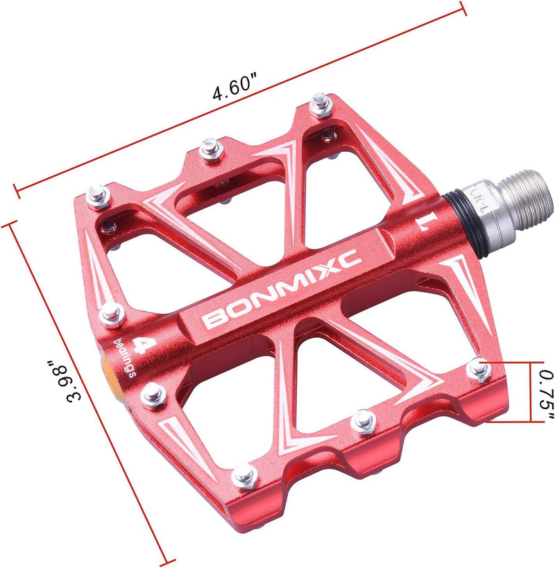 BONMIXC Flache Rennradpedale, leichte MTB-Pedale, versiegeltes Lager, Mountainbike-Pedale, 9/16 Zoll