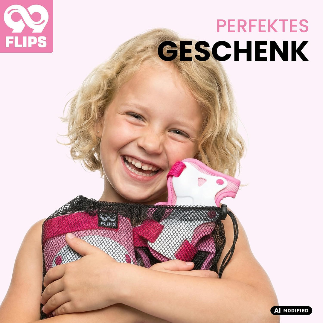 Schützer Inliner Kinder Set 3-12 Jahre [6er Set] mit Knieschoner, Ellenbogenschoner und Handschoner