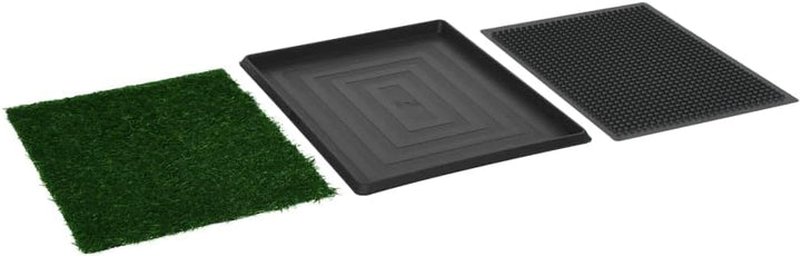 Toilette für Tiere mit Tablett und Kunstrasen, grün, Matte für Hunde, Gitterwanne zum Sauberkeitstra