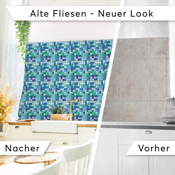 CREATISTO Mosaik-Fliesen Fliesensticker Fliesenfolie - Klebe Folie für Wandfliesen I Stickerfliesen