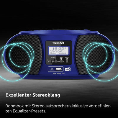 TechniSat DIGITRADIO 1990 - Stereo-Boombox mit DAB+/UKW-Radio und CD-Player (Bluetooth-Audiostreamin