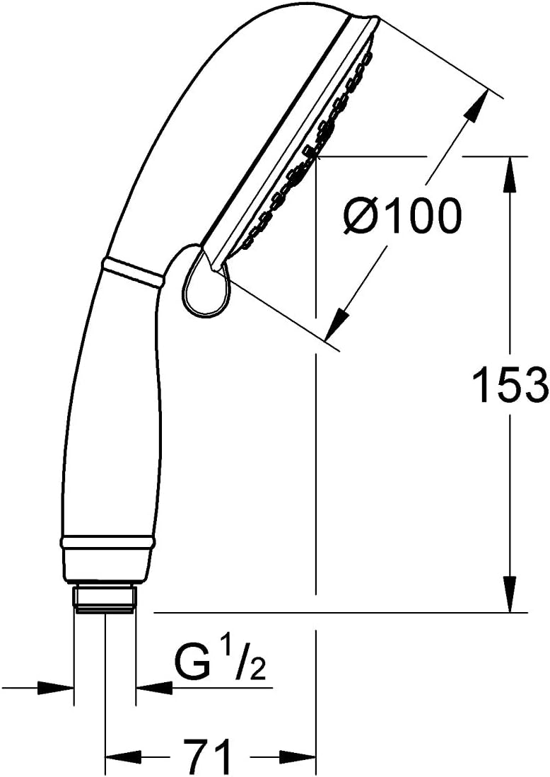 GROHE Tempesta 100 - Handbrause (wassersparend, 4 Strahlarten, Antikalk- System, langlebig) , rund,