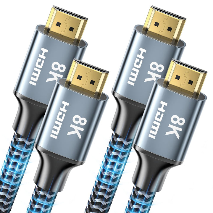 CABNEER 8K HDMI 2.1 Kabel 2,5m 2 Stücke, HDMI Kabel Hoch Geschwindig 48Gbps 8K@60Hz 4K@120Hz 2.2/2.3