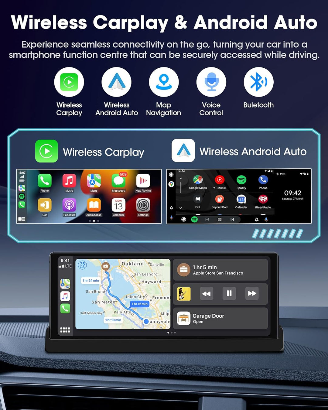 2026 Exklusivität Carplay Android Auto Display mit Stehende Halterung 10,26 Zoll Touchscreen Display