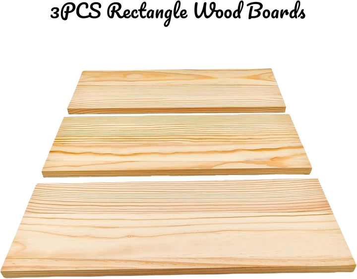 Rechteckige Holzbretter, unlackierte Holzblöcke zum Basteln, 30 x 10 x 1 cm, blanko, zum Schnitzen,