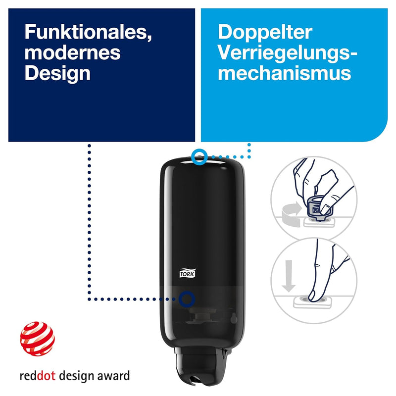 Tork Seifenspender Wandmontage für Flüssig-, Sprayseife und Händedesinfektionsmittel, Elevation - 56