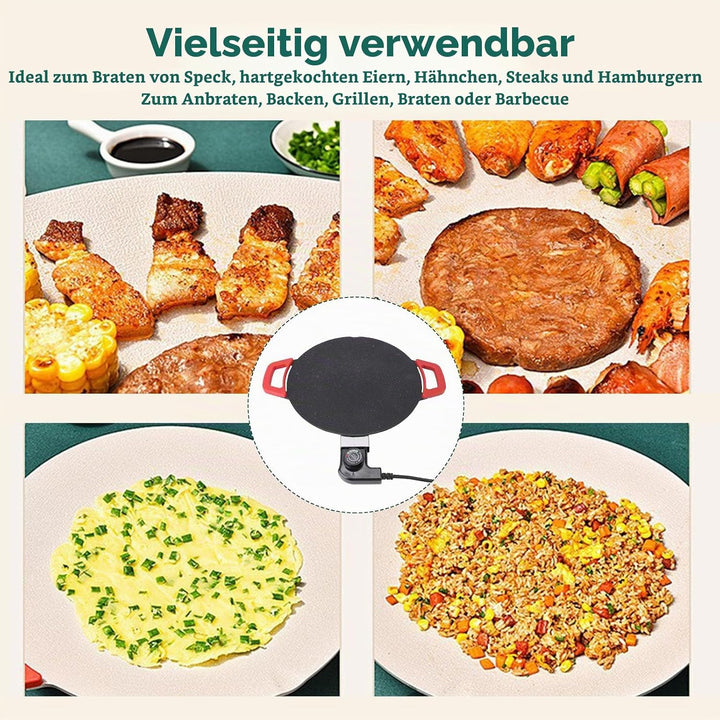 11,8 Zoll Elektrische Grillplatte, Antihaftbeschichtetes, Rauchfreies Elektrisches BBQ-Grill-Backble
