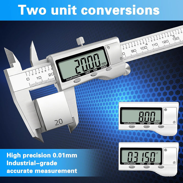 Messschieber Digital 150mm Schieblehre Digital Edelstahl mit Grossem LCD-Bildschirm Zoll und Millime