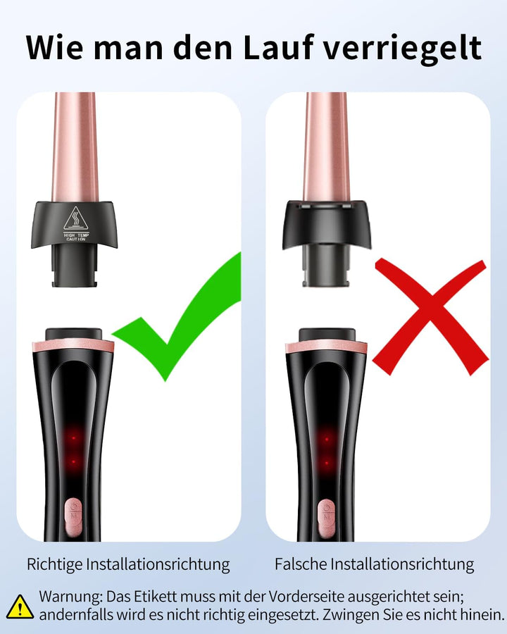 5 in 1 Lockenstab mit Thermo-Rundbürste und austauschbaren Keramik-Barrels (0.35"-1.25''),Lockenstab