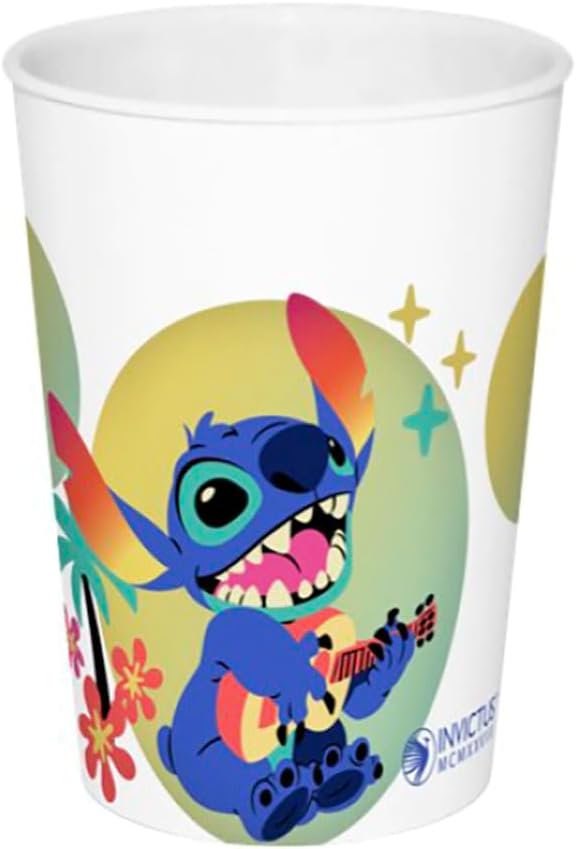 FUN HOUSE | Komplettes Set Lunchbox Angel & Stitch für Kinder | 1 Glas, 2 Teller + Besteck + Trinkfl