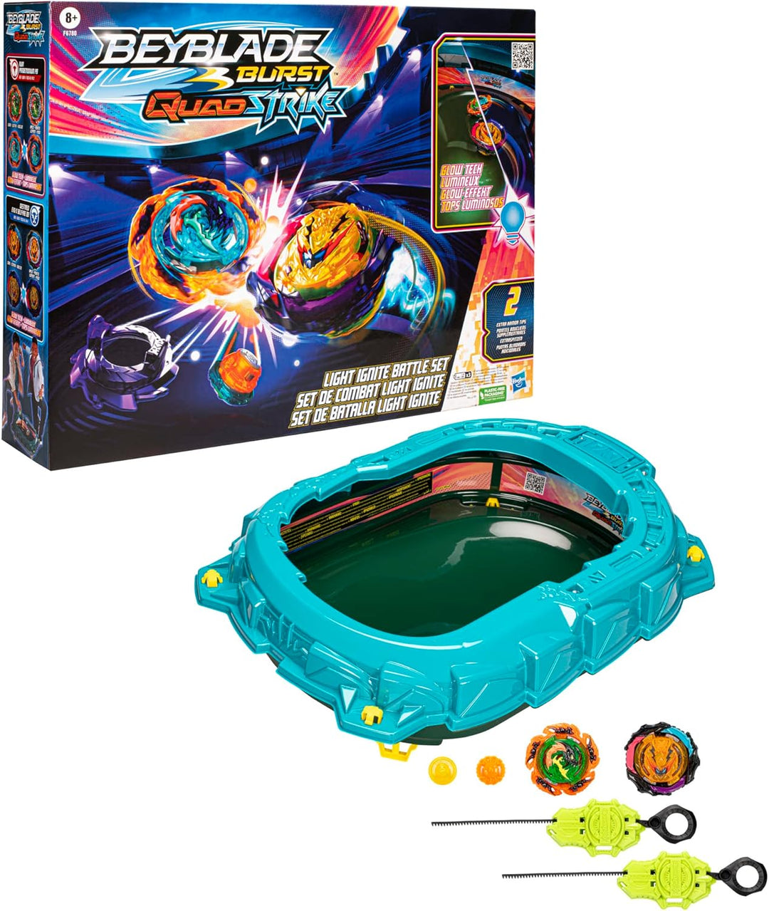 Beyblade Burst QuadStrike Light Ignite Beyblade Stadium Battle Set