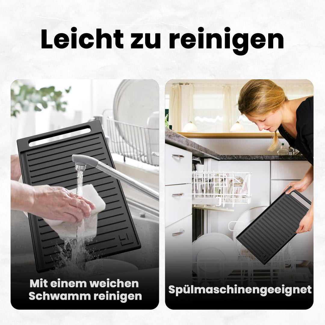 GASLAND GDS25C Grillplatte, Flache Grillpfanne mit Griff für Gaskochfelder, Gusseisen, Rostschutz, Z