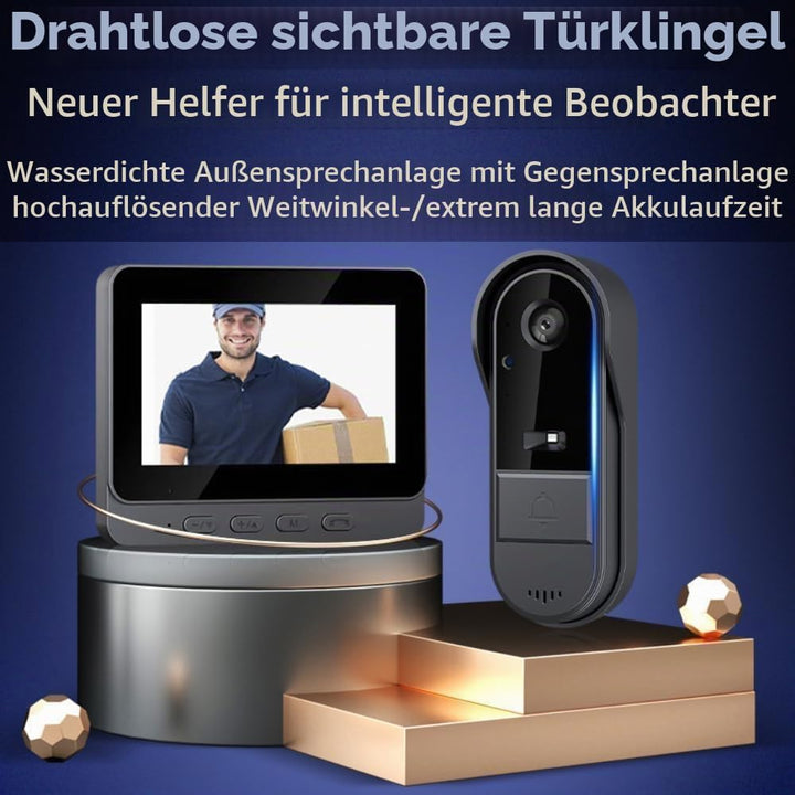 Kabellose Türklingel mit Kamera, 1080P, Videotelefon, kabellos, für den Aussenbereich, wasserdicht,