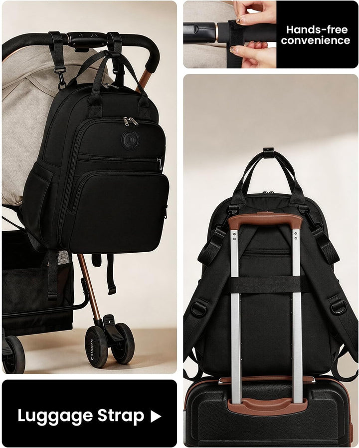 Miss Lulu Baby Wickelrucksack Gross Reiserucksack für Mama und Papa mit Kinderwagengurte Isolierter