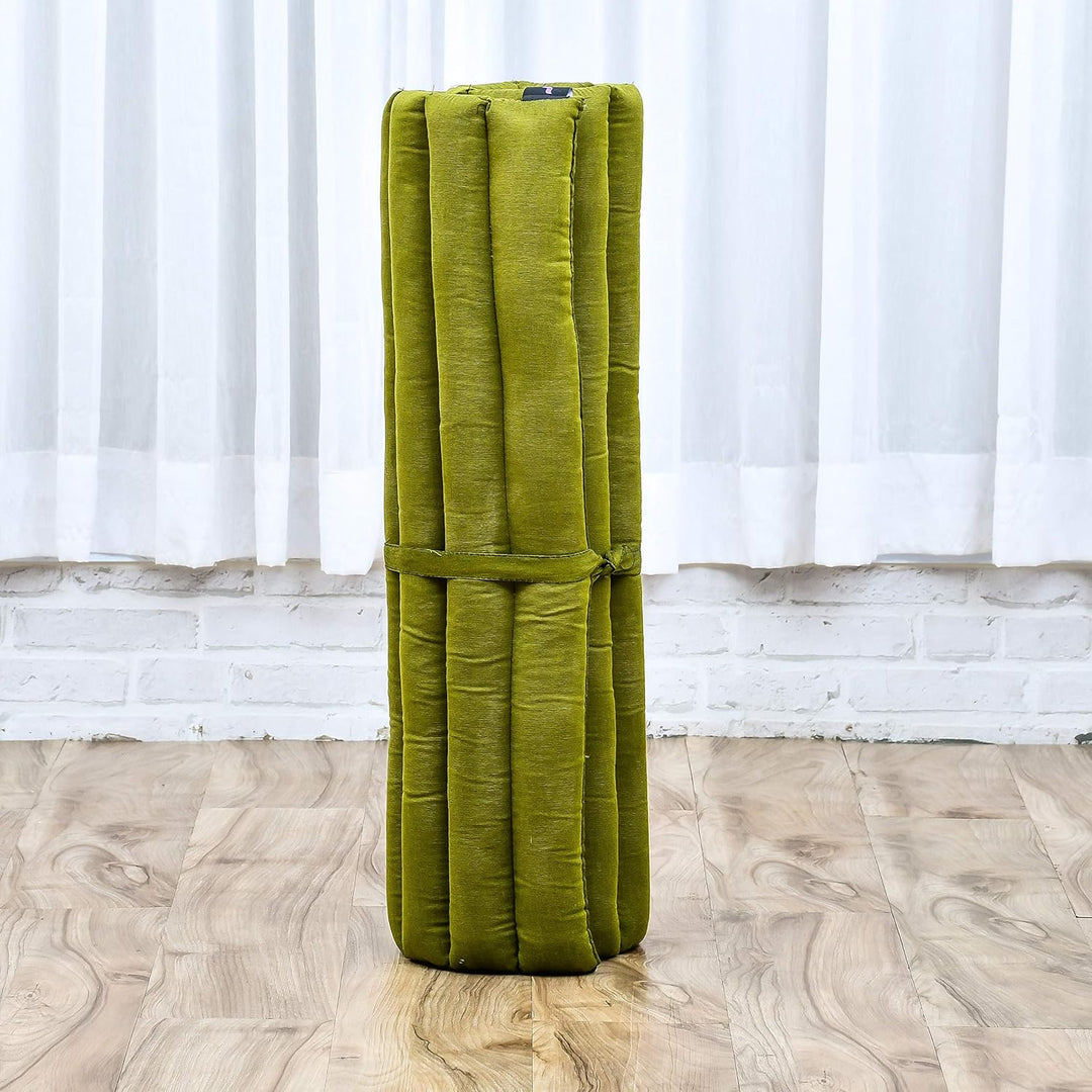 Leewadee Zabuton Rollbare Meditations-Matte Tragbare Sitzmatte Ökologisches Naturprodukt, Kapok, 69
