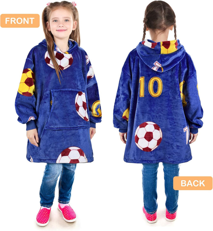 Catalonia Classy Oversize Hoodie Decke Kinder mit Ärmeln, Warm Kuscheldecke Geschenk für 110-150cm M