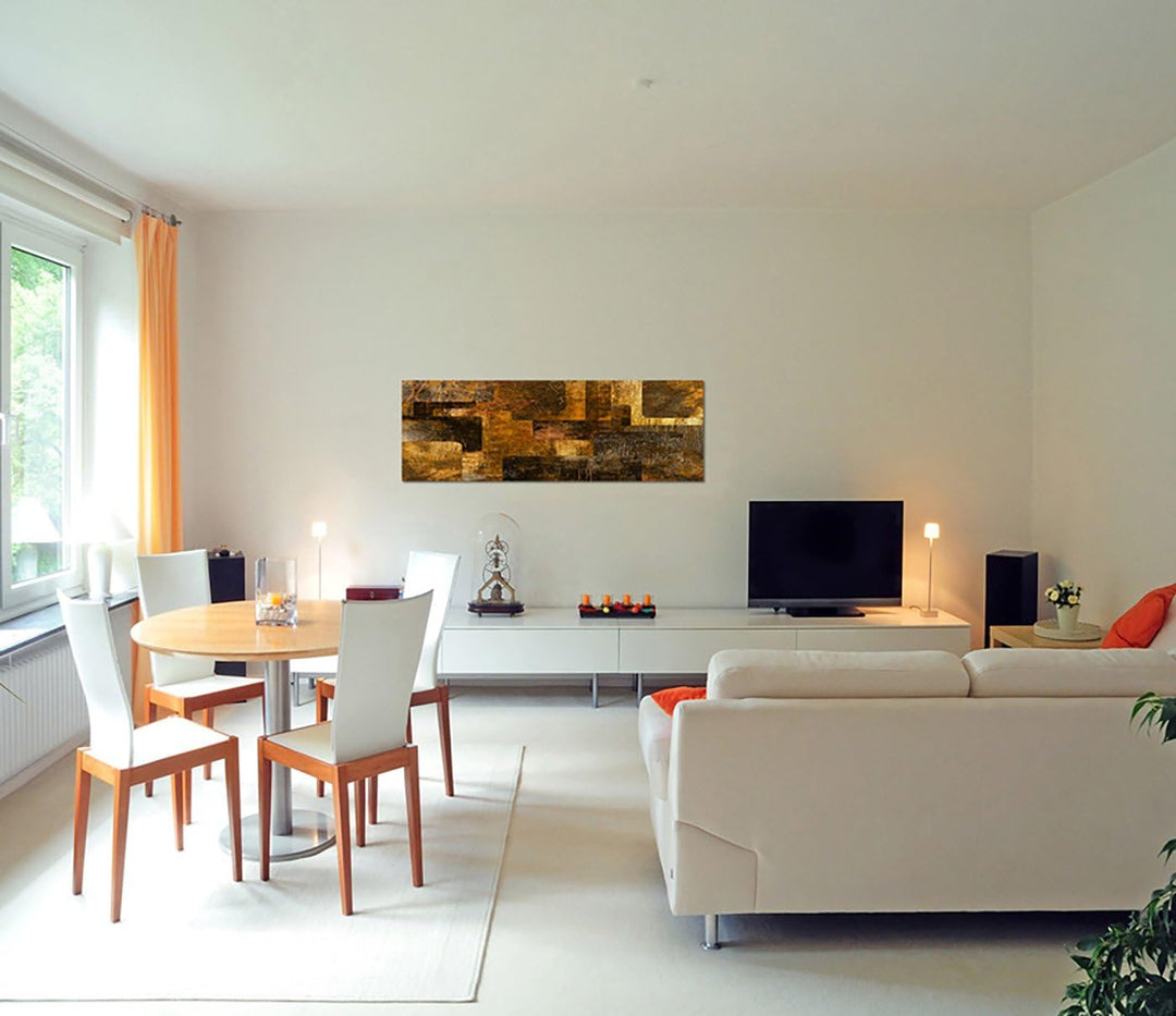 Paul Sinus Art Panoramabild auf Leinwand und Keilrahmen 150x50cm Kunst abstrakt Grunge Hintergrund