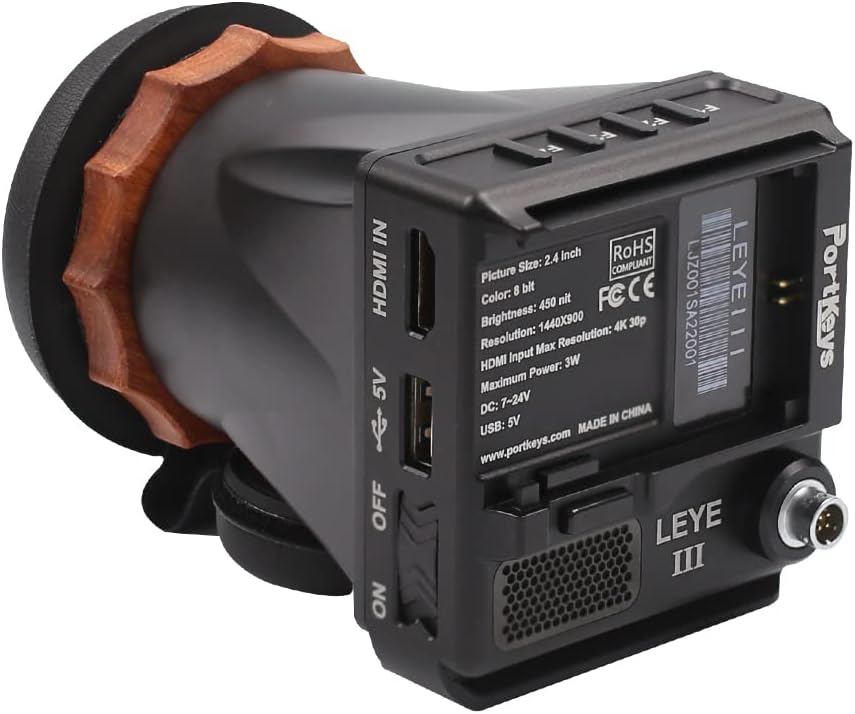 Portkeys LEYE III 4K HDMI Elektronischer Sucher 2,4-Zoll-LCD-Monitor [Unterstützung +8D~-3D Sehkraft