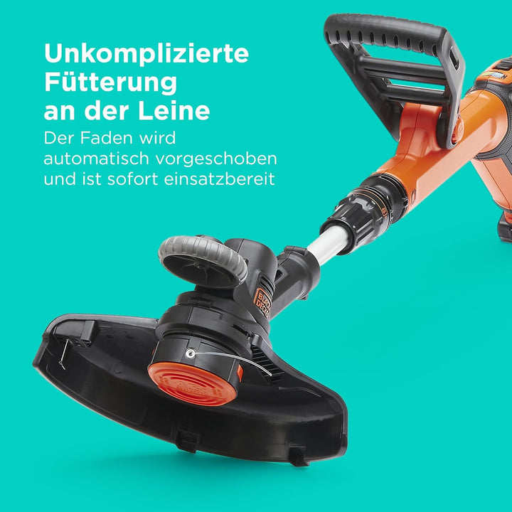 Black+Decker Akku-Rasentrimmer (18V 2,0Ah, 28 cm Schnittbreite, automatische Fadenverlängerung (AFS)