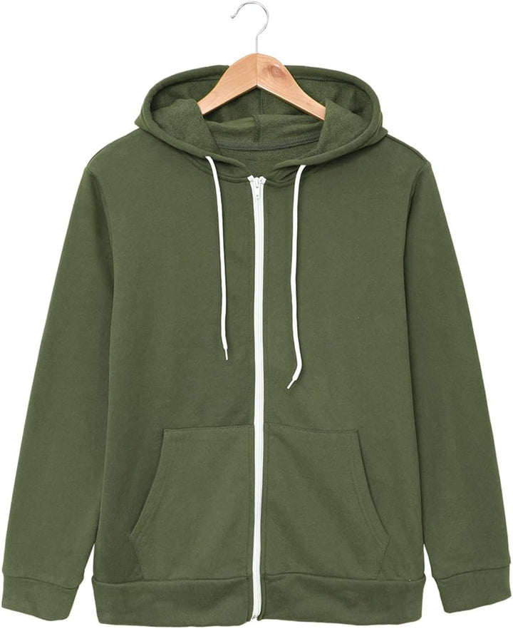 Uusollecy Damen Sweatjacke Hoodie Sweatshirtjacke Pullover Oberteile Kapuzenpullover Einfarbig Full