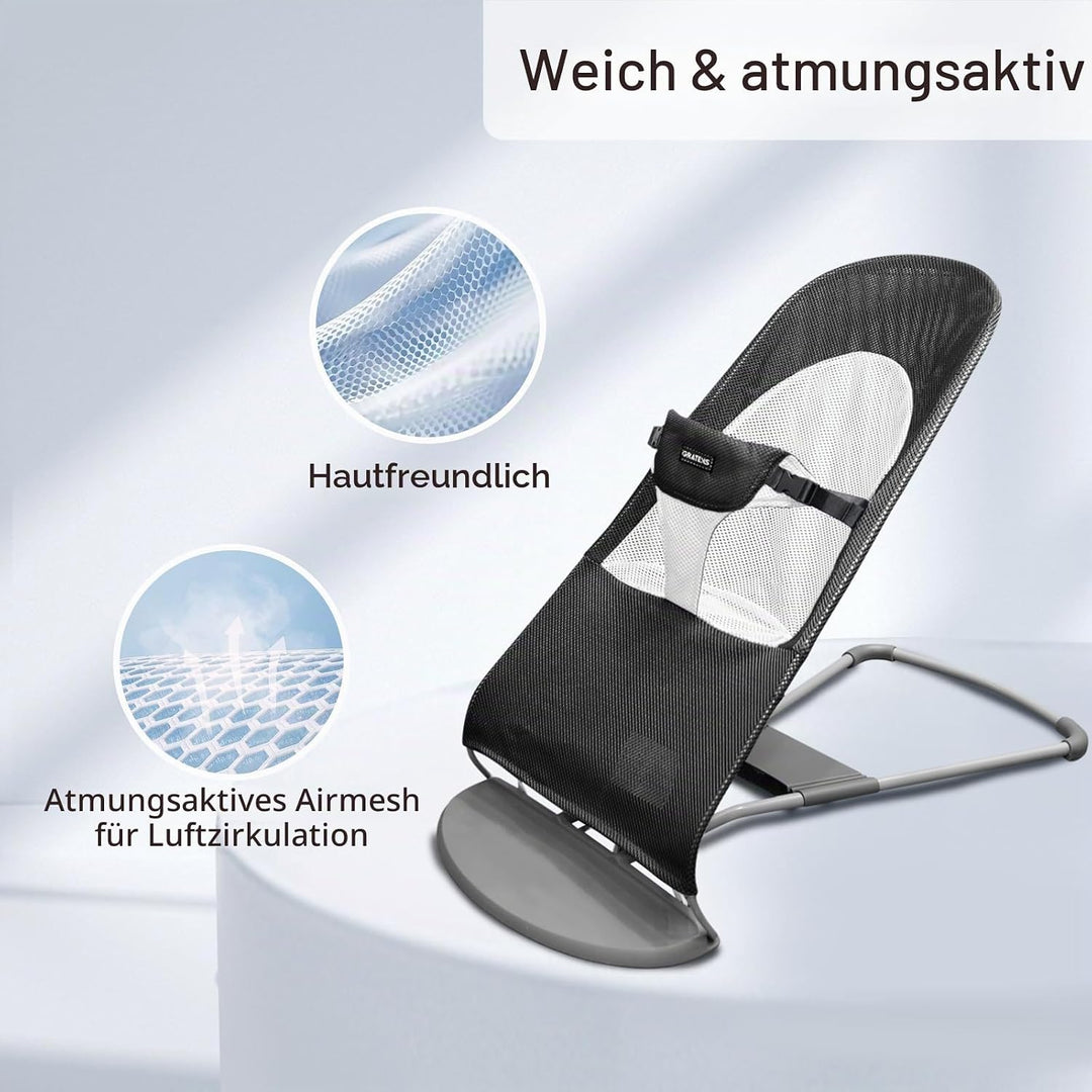 Stoffsitz für Babywippe – Bezug für Babywippe Balance Soft & Bliss, belüftetes Netz, hautfreundlich,