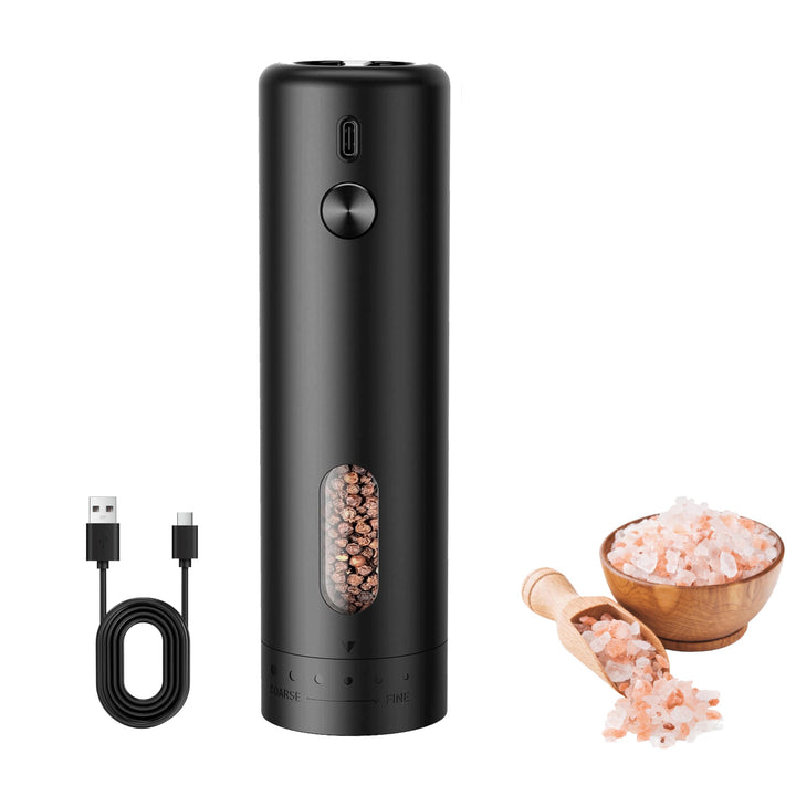 Elektrische Pfeffermühle USB-aufladbar, Automatische Salz Pfeffermühle mit Grossem Fassungsvermögen