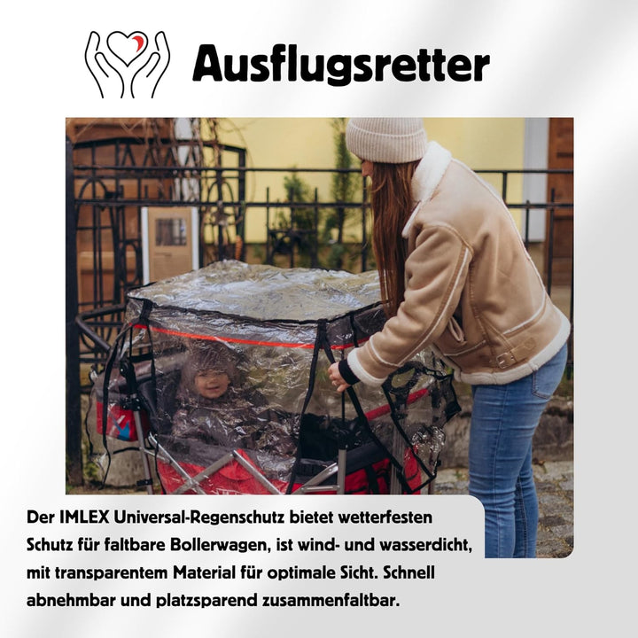 IMLEX Bollerwagen Universal Zubehör Ideal für IM-4268 Bollerwagen (Regenschutz), Regenschutz