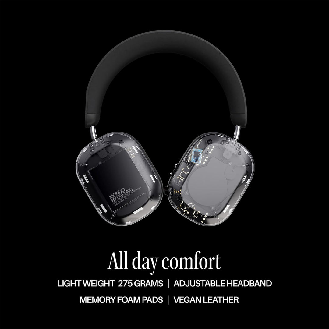 Defunc Mondo Over-Ears Wireless Headphones with Optional Cable - 45H of Active Play Time - Bluetooth