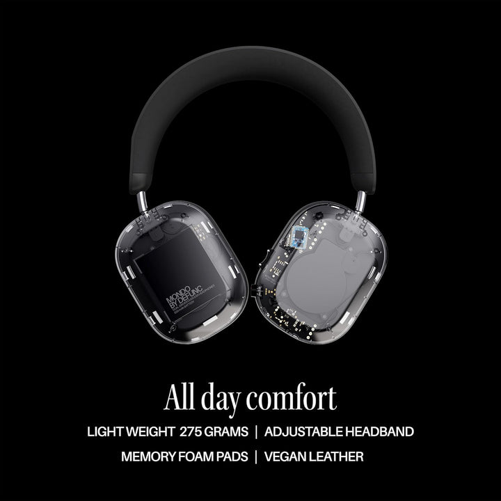Defunc Mondo Over-Ears Wireless Headphones with Optional Cable - 45H of Active Play Time - Bluetooth