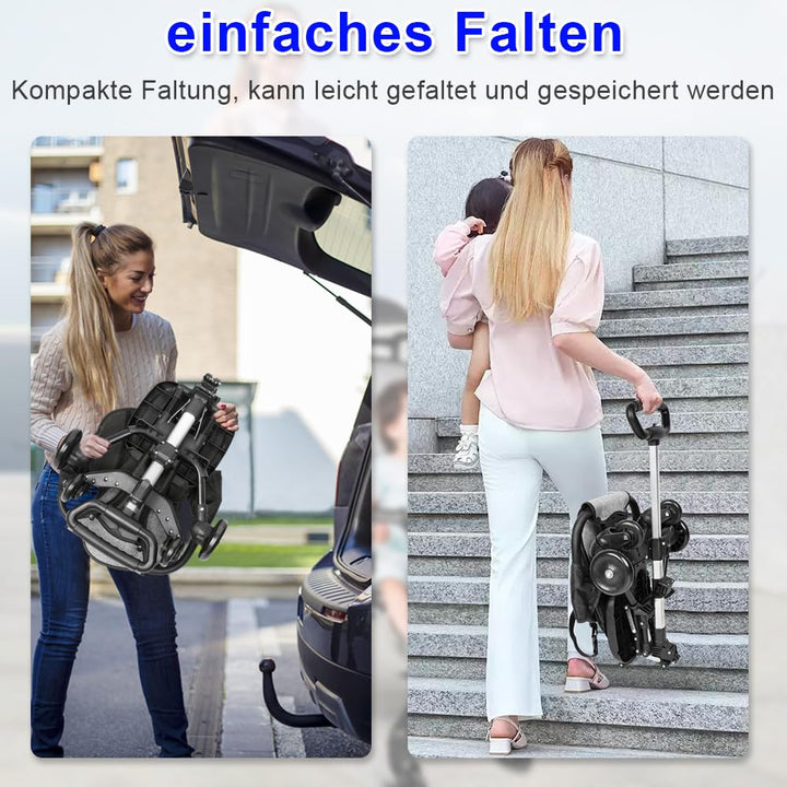 Kompakter Kinderwagen, faltbar, Liegeposition, kompakter Kinderwagen, neigbar, mit einer Hand neigba