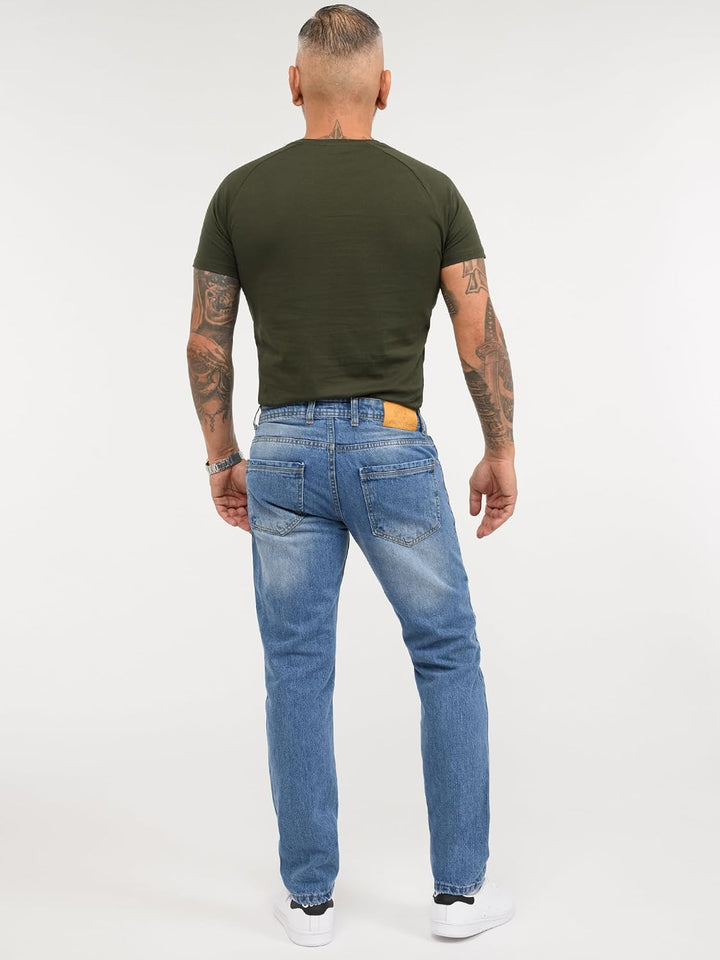 Rock Creek Herren Jeans Hose Denim Blau Straight-Cut Gerades Bein RC-2091 29W / 30L Hellblau - Rc-31