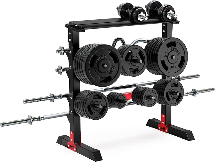 Hop-Sport Hantelständer Hantelscheiben-Ständer Ablage für Gewichte, Langhanteln und Kurzhanteln