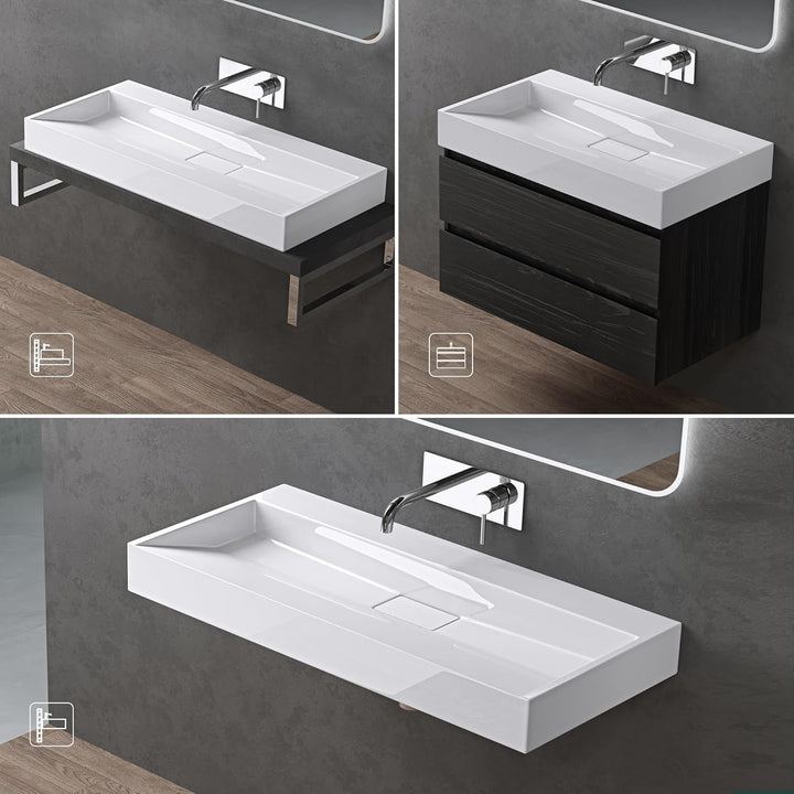 doporro Waschbecken Aufsatzwaschbecken Hängewaschbecken Waschtisch Mineralguss-Waschbecken Colossum1