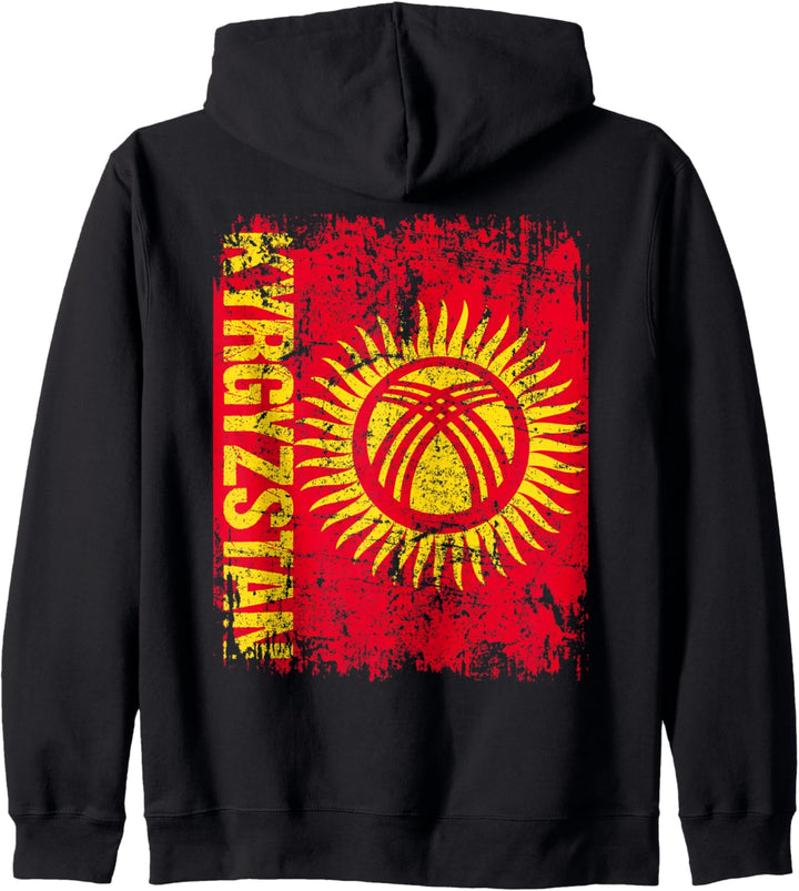 KIRGISISTAN Flagge Damen Herren Kinder KIRGISISTAN Kapuzenjacke