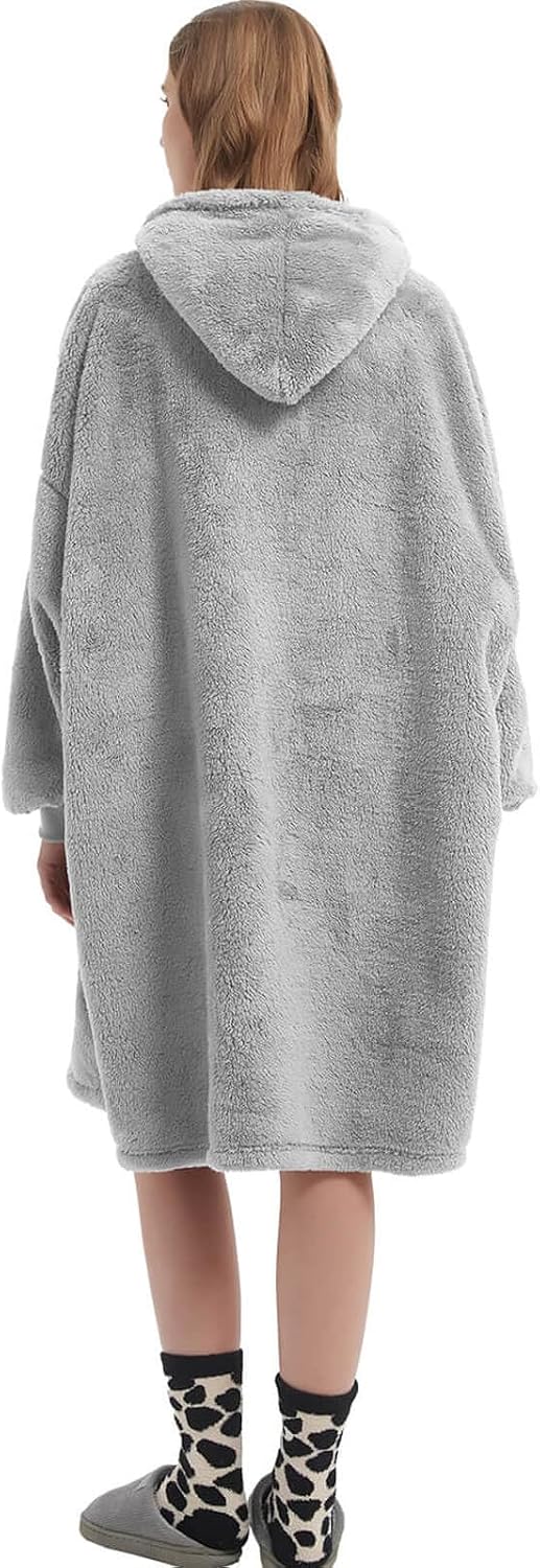 FELOVE Hoodie Decke Ärmeln Kuschelpullover Mit einer grossen Tasche,Tragbare Decke Ultra Soft Bequem