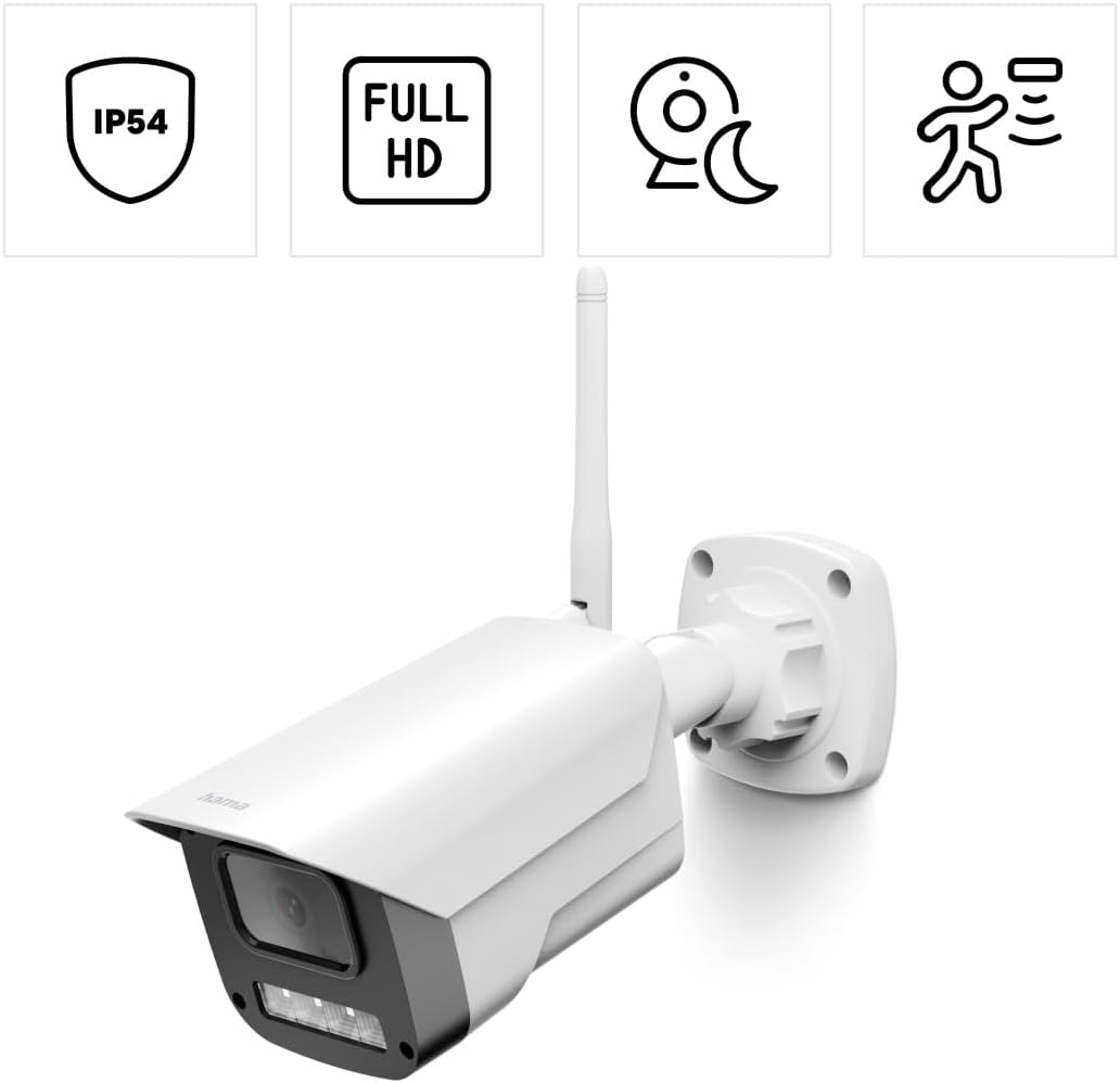Hama Überwachungskamera WLAN (WLAN Kamera f. aussen, Outdoor-Kamera mit Sprach- u. App-Steuerung, we