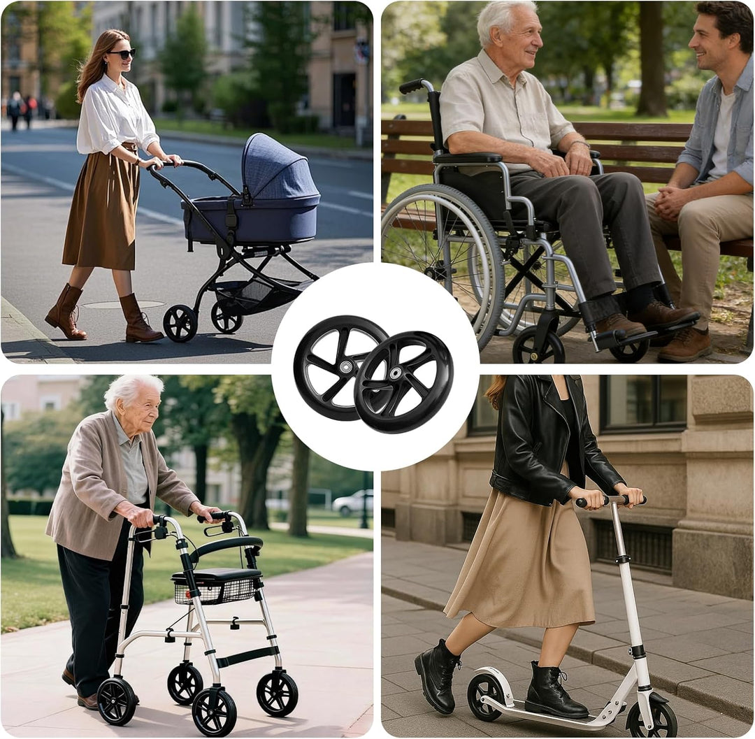 2 Stück 200mm Scooter Rollen, Scooter Ersatzräder mit ABEC 7 Kugellager, Stunt Scooter Rollen, Anti-