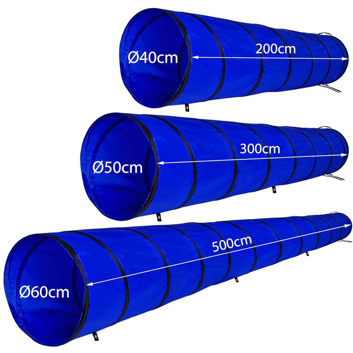 lionto Outdoor Tunnel robust für grosse &amp; kleine Hunde, 200x40 cm, Faltbarer Spieltunnel für Kinder