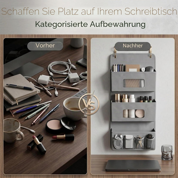 Hänge Organizer mit 3 Fächern, Hängeorganizer 3-Schichten 40x90cm, Kleiderschrank Organizer Hängend,
