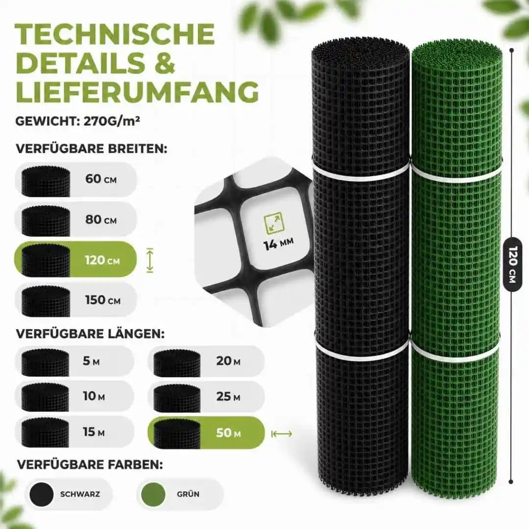 Florade® HD-PE-Kunststoffzaun | Robust &amp; witterungsbeständig vielseitig einsetzbar | Attraktive Farb