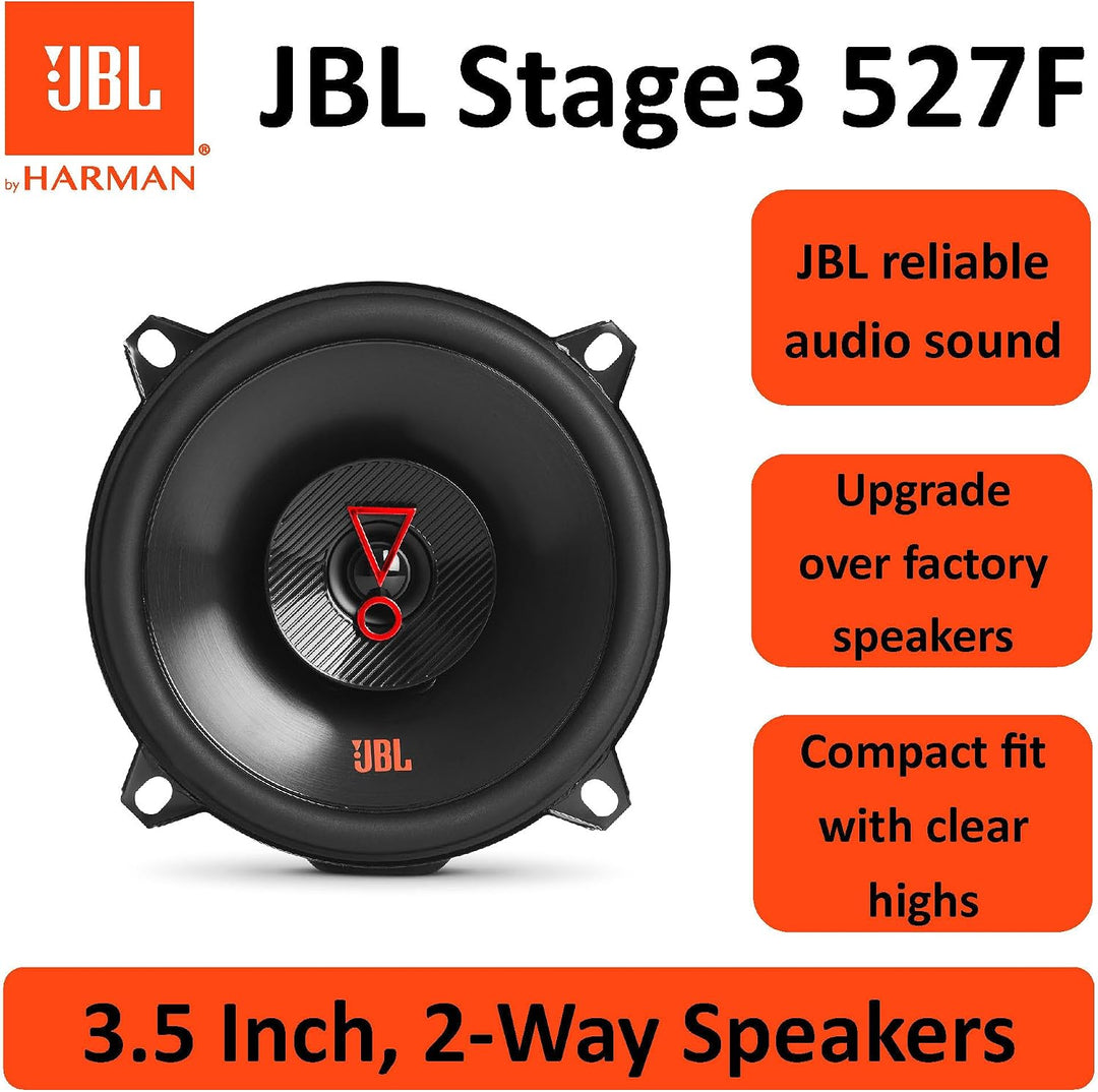 JBL Stage3 527F 2-Wege Auto Lautsprecher Set von Harman Kardon - 200 Watt Autolautsprecher - 2 stück