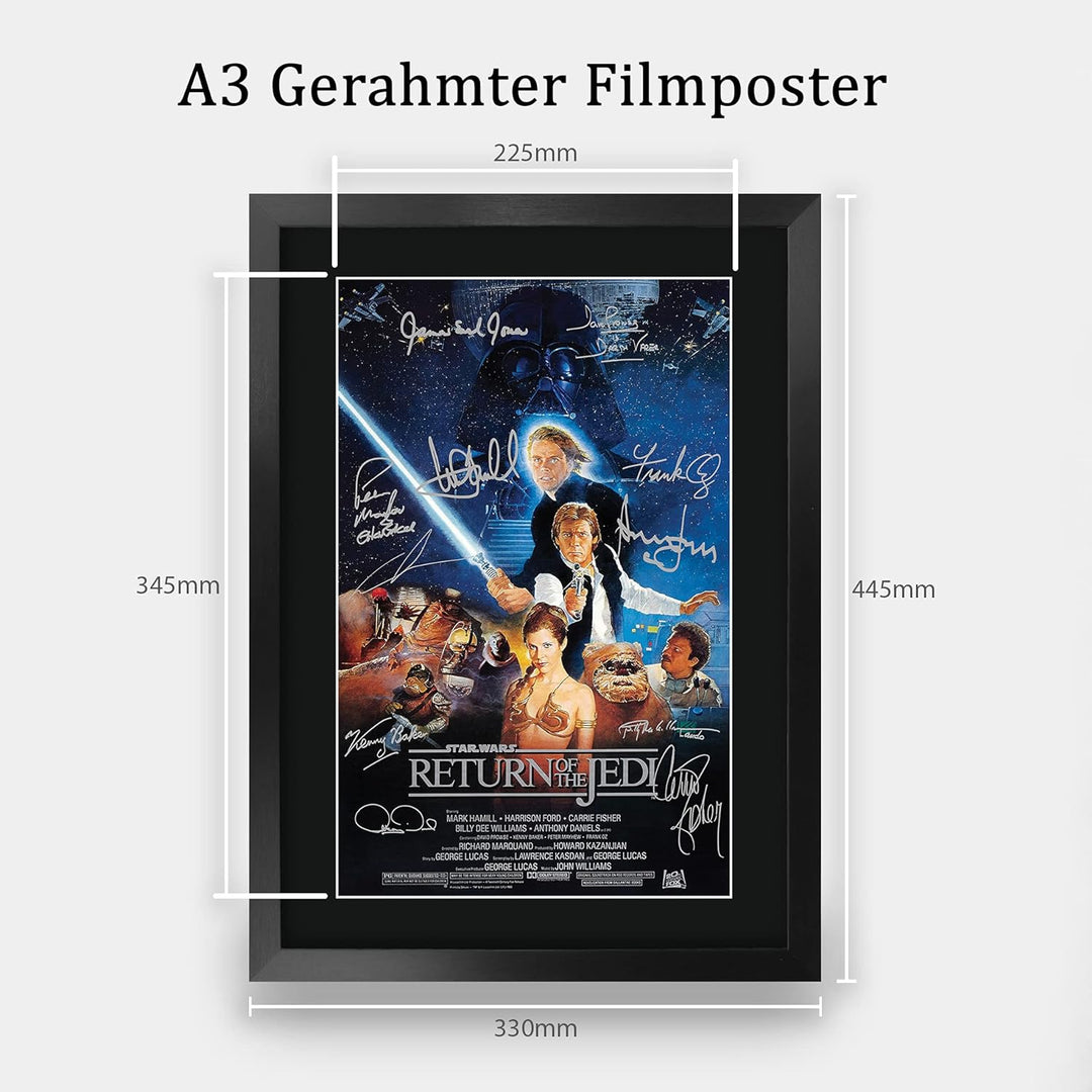 HWC Trading Star Wars Return Of The Jedi A3 Gerahmte Signiert Gedruckt Autogramme Bild Druck-Fotoanz