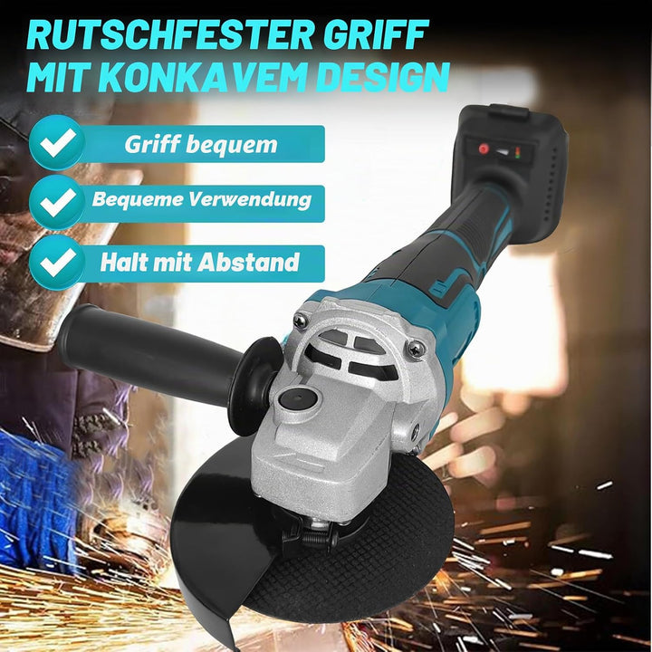 Akku Winkelschleifer Set mit 2x 18V 5000mAh Akkus &amp; Ladegerät – Multischleifer mit 5-in-1 Funktion |