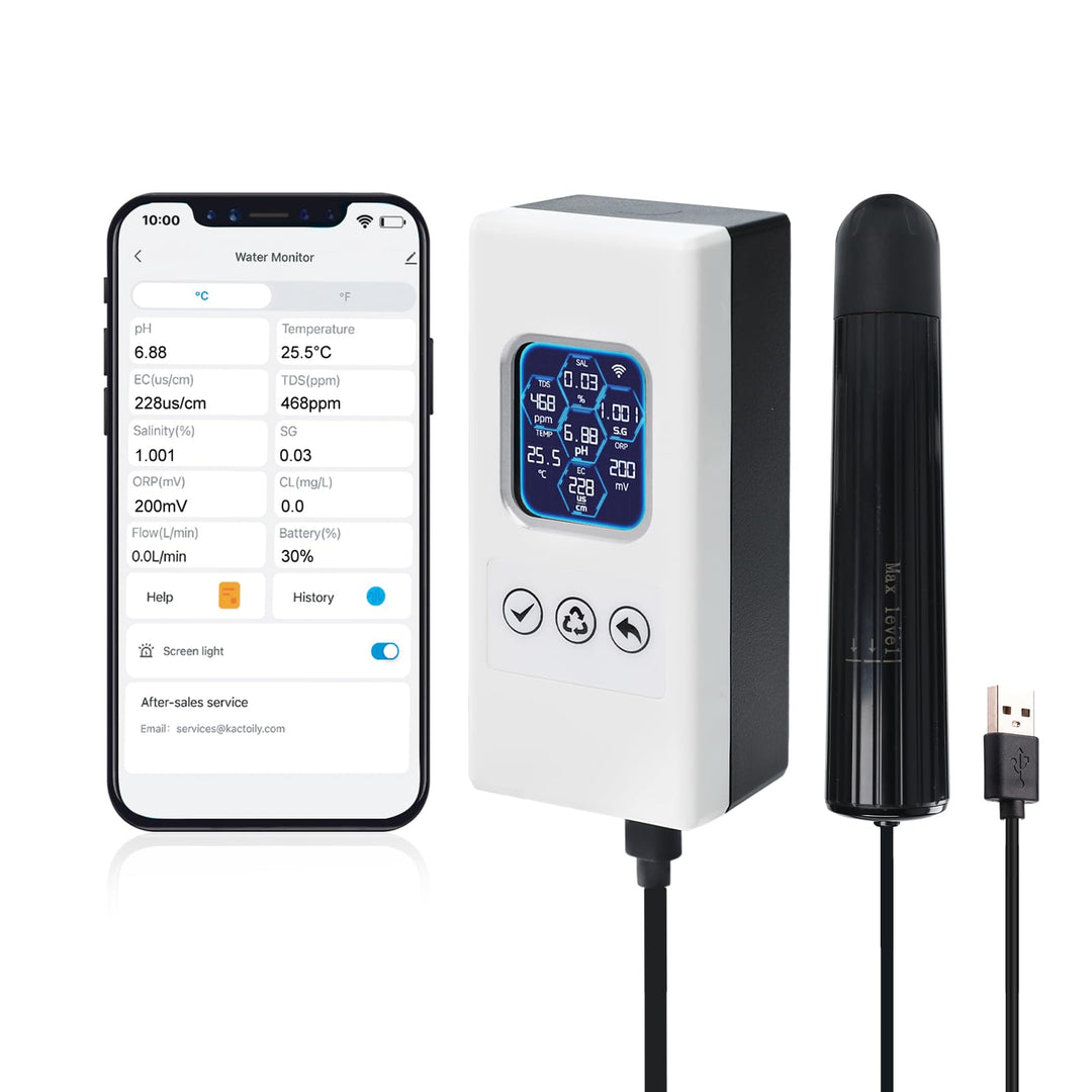 Smart Water Quality Tester Wireless WiFi Multi-Parameter Wasserqualitätsmesser für pH/ORP/TDS/EC/Sal
