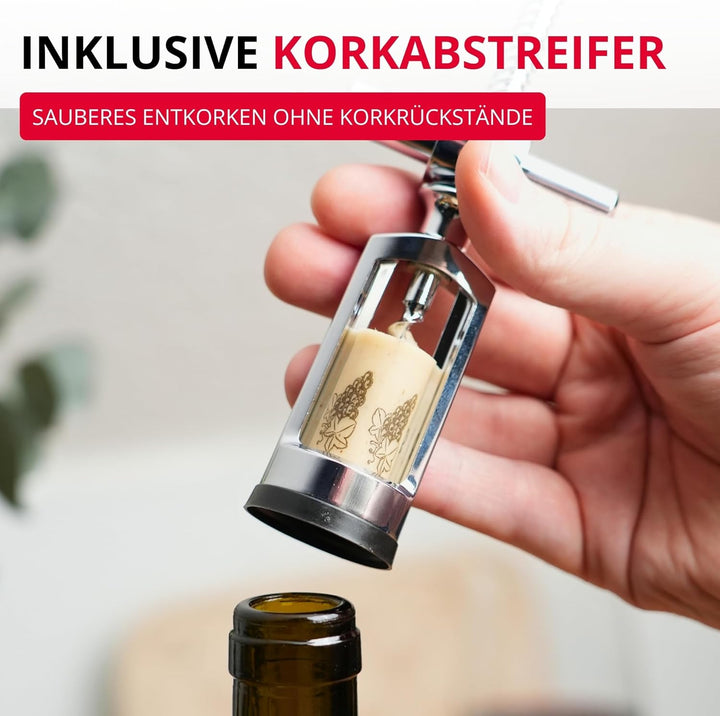 Westmark Glockenkorkenzieher mit Korkabstreifer, Monopol Edition, Stahl/Zink-Druckguss, Chianti, Ver