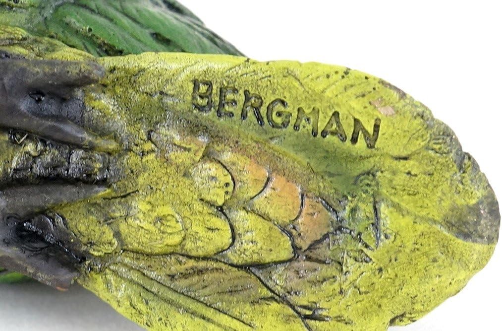 Kunst & Ambiente - Papagei aus Bronze - handbemalte Wiener Bronze - Vogelskulptur - authentische Tie