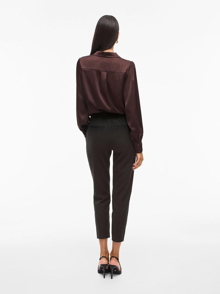 Vila Damen Vivarone Hw Slim Pant-Noos Stoffhose 34 Brown Lentil, 34 Brown Lentil