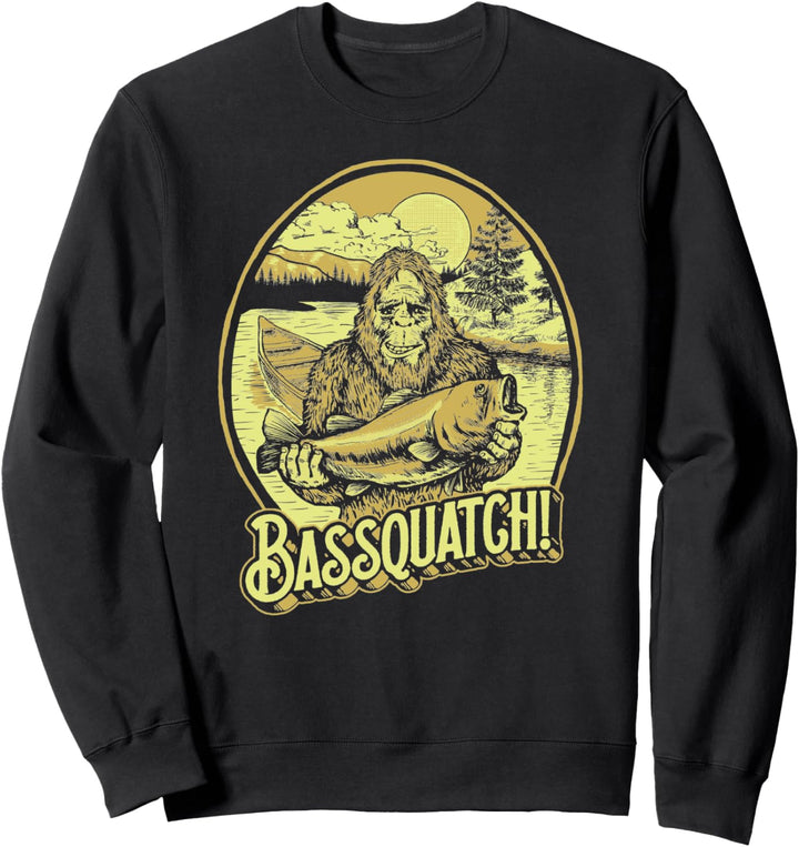 Bassquatch! Bass Fisherman Sasquatch Funny Bigfoot Fishing Sweatshirt